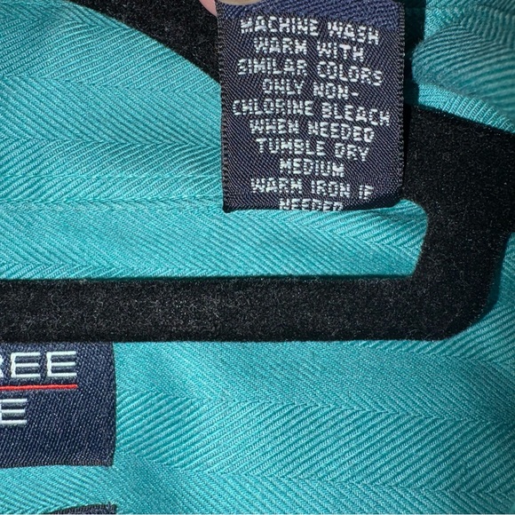 Roundtree & Yorke Canyon Cloth 60% Cotton Teal Button Up Shirt Size L -Spring - Picture 7 of 8